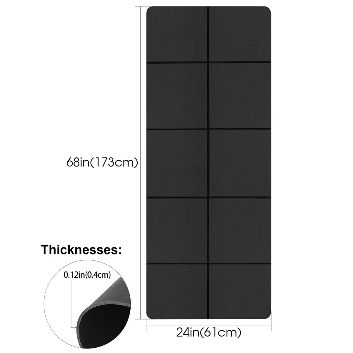 Yoga Mat Sports Fitness EVA Comfortable Foam 4Mm Thick Yoga Mat Sports Yoga and Pilates Gymnastics Mat