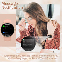 New Smart Watches Women with Diamonds 1.19" Full Touch AMOLED Screen with Heart Rate Sleep Monitor Stylish Smartwatch