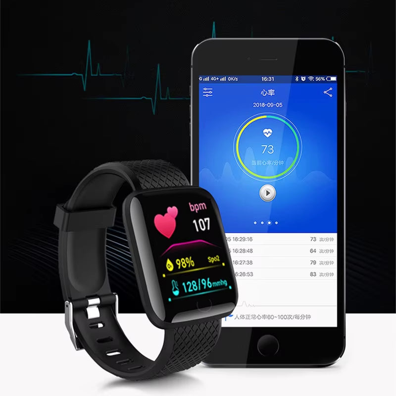 116Plus Smart Watch Men and Women Full Touch Screen Sport Fitness Watch Man IP67 Waterproof Bluetooth for Ios Android Smartwatch
