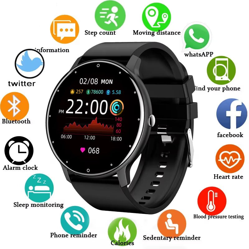 Smart Watch Men Women Full Touch Screen Sport Fitness Watch Man IP67 Waterproof Bluetooth for Android IOS Smartwatch Men