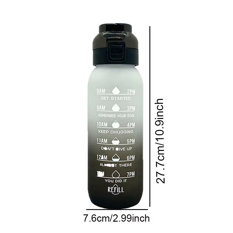 LUSQI 1PC 1000ML Flavor Water Bottle with Straw with 5PCS Flavor Pods Fashion Fitness Water Bottle for Outdoor Activities Sports