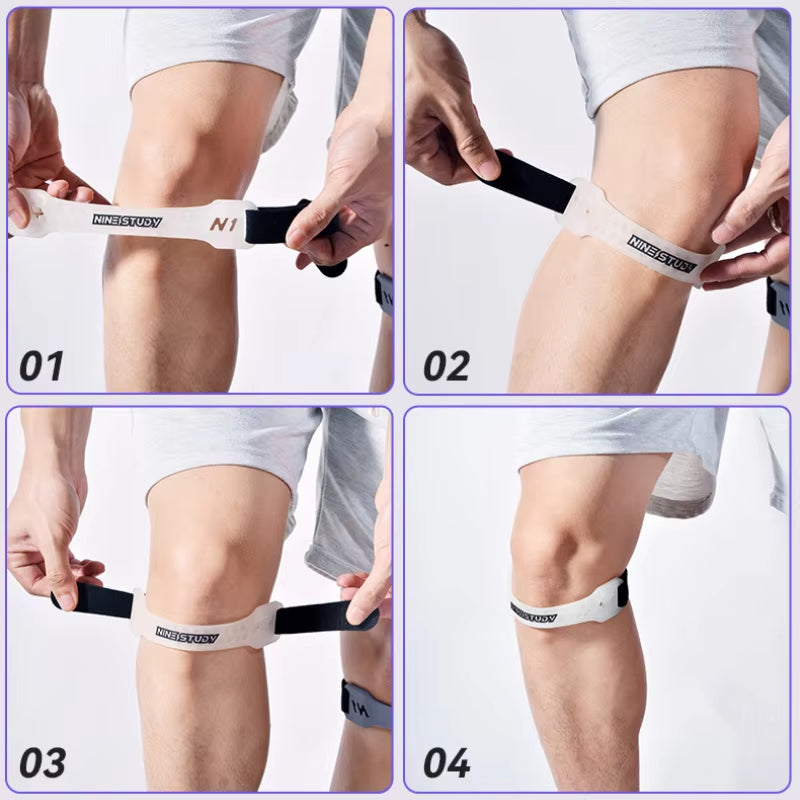 Adjustable PVC Knee Patellar Band Tendon Support Strape Brace Shock Absorption Compression Strap Pads Sport Protection