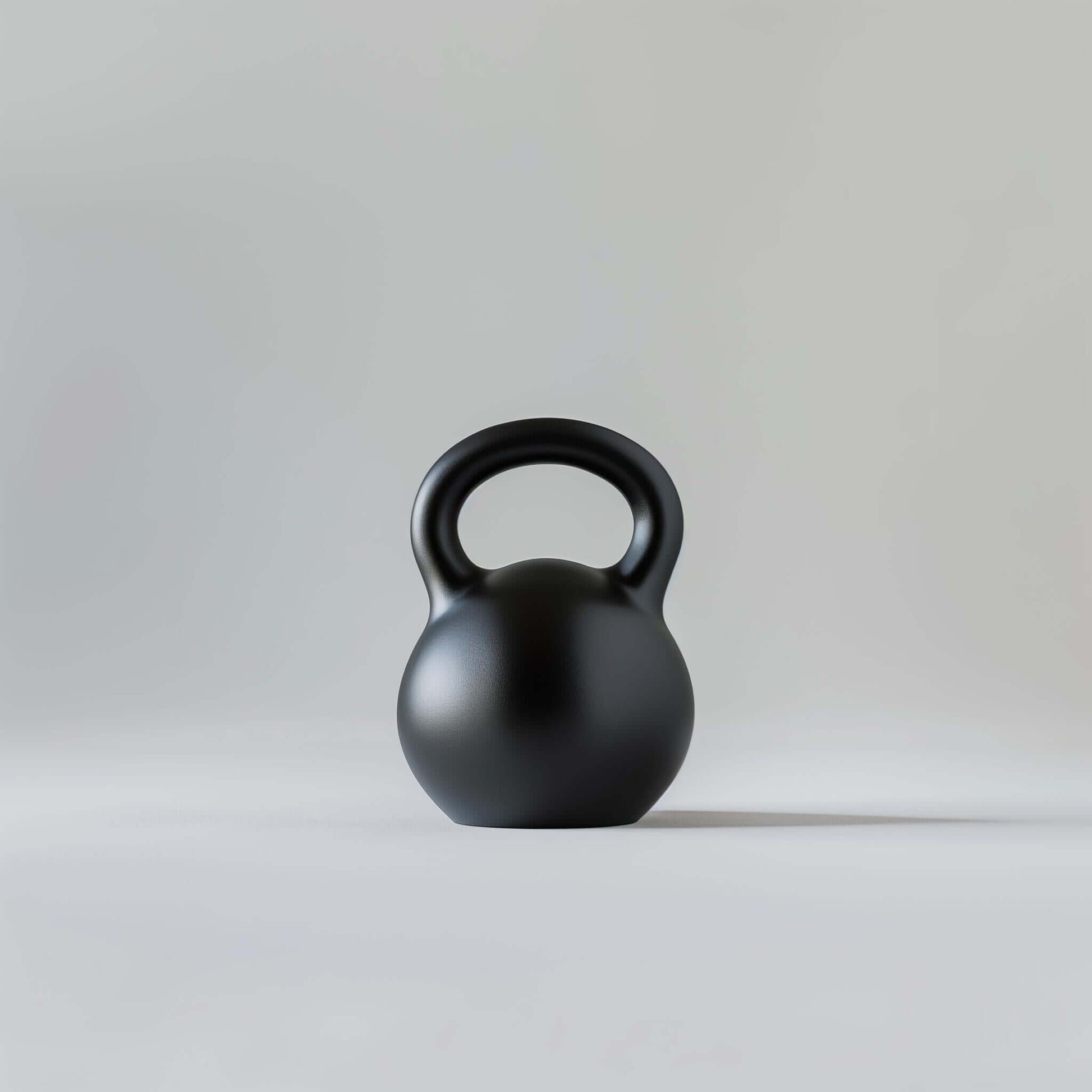 Kettlebell for fitness and equipment, durable cast iron design with a sturdy handle for strength training.